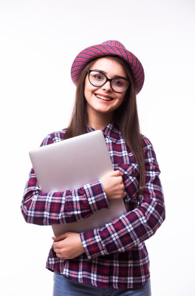 young-smiling-confident-woman-using-laptop-computer-looking-camera-isolated-white-background